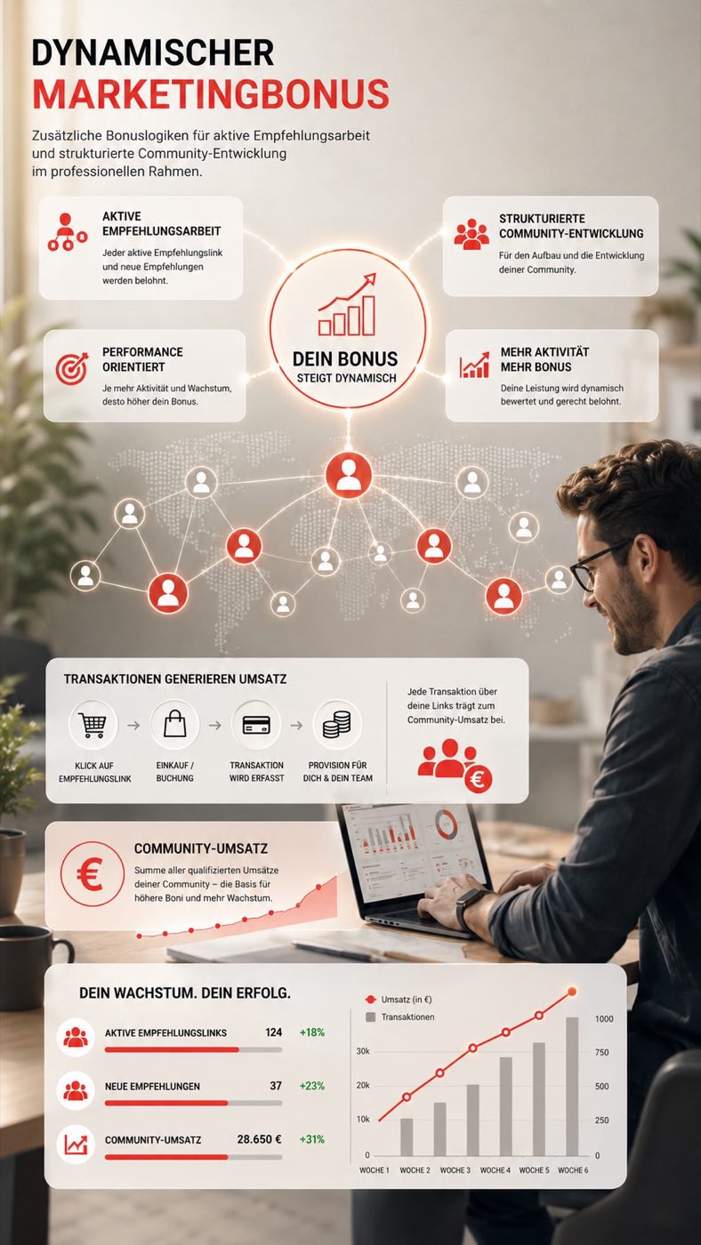 Professionelle Bonus- und Community-Entwicklung