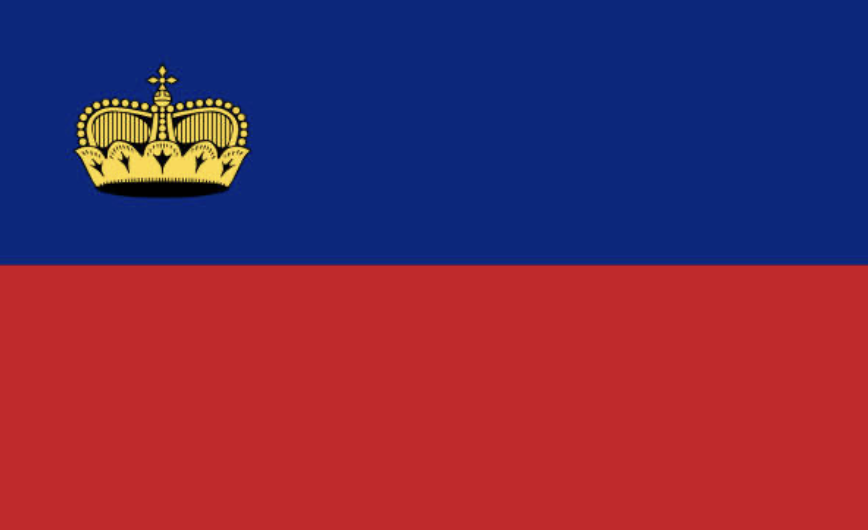 Dezente Nationalflagge von Liechtenstein